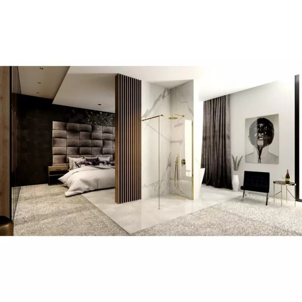 Душевое ограждение Rea Aero 120x195 стекло прозрачное, профиль золото (REA-K8443) Душевое ограждение Rea Aero 120x195 стекло прозрачное, профиль золото (REA-K8443)