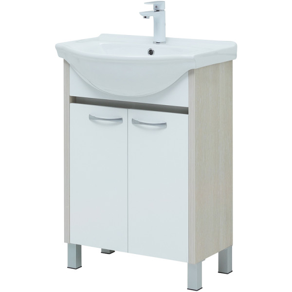 Тумба напольная Aquanet Донна 60 белый дуб/белый (2 дверцы) (00273996) Тумба напольная Aquanet Донна 60 белый дуб/белый (2 дверцы) (00273996)