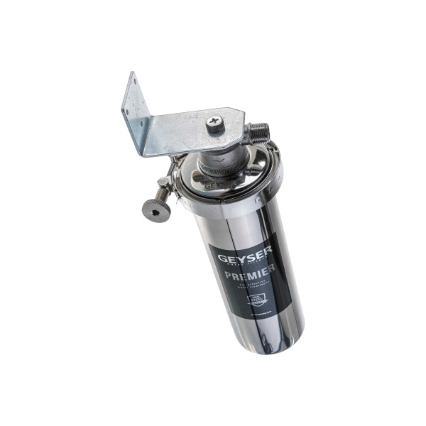 Фильтр колбовый Гейзер Премьер 1/2" 10SL со сливом (нержавеющая сталь, для холодной и горячей воды) (50752)