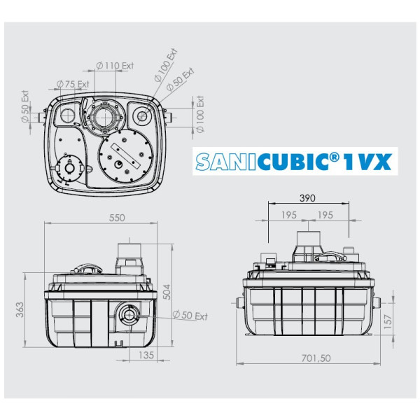 Канализационная насосная установка SFA SANICUBIC 1 VX