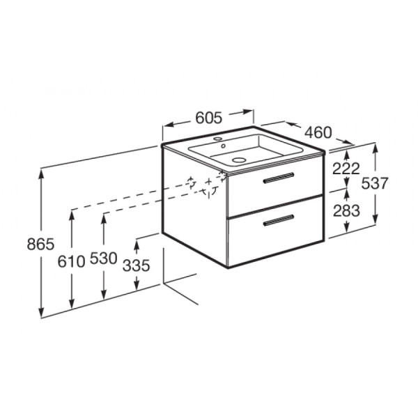 Тумба подвесная Roca Victoria 585x453x515 белый (A857468806)