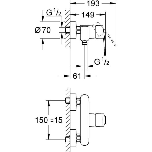 Смеситель для душа Grohe Eurostyle Cosmopolitan (33590002)