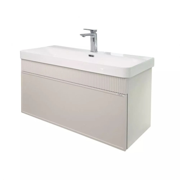 Тумба подвесная с раковиной Comforty Мадрид 1000x465x515 серый шёлк (00-00020148) Тумба подвесная с раковиной Comforty Мадрид 1000x465x515 серый шёлк (00-00020148)