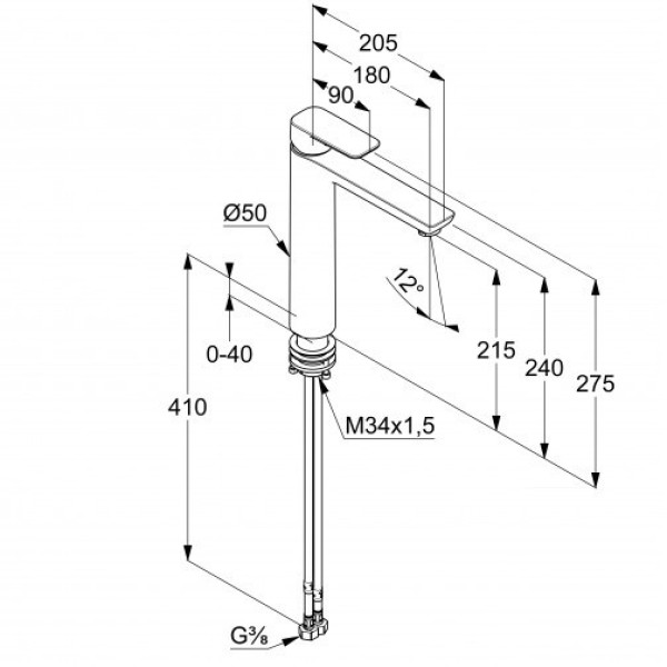 Смеситель для раковины Kudi PURE&STYLE черный матовый (402963975) Смеситель для раковины Kudi PURE&STYLE черный матовый (402963975)