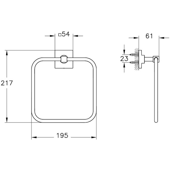 Держатель для полотенец Vitra Root Square хром (A44803) Держатель для полотенец Vitra Root Square хром (A44803)