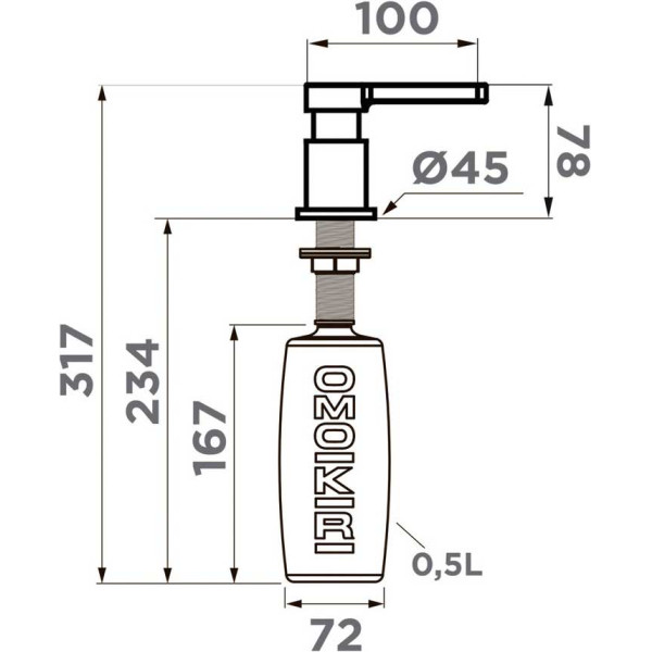 Дозатор для мойки Omoikiri OM-05-C хром (4995077) Дозатор для мойки Omoikiri OM-05-C хром (4995077)
