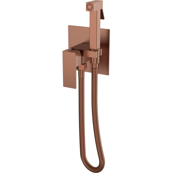 Смеситель с гигиеническим душем Boheme Qubic BRB (брашированная бронза) (477-BRB)