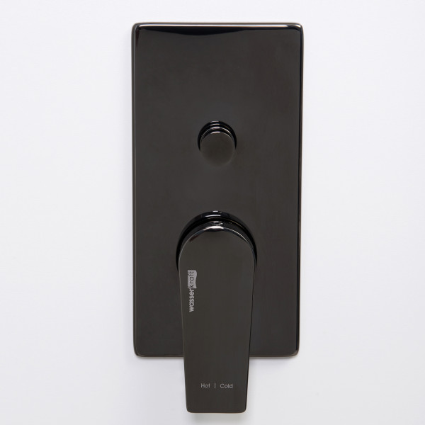 Смеситель для ванны и душа WasserKRAFT Glan черный глянцевый (6661)