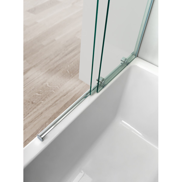 Душевая шторка для ванны Cezares Stream 90x150 стекло прозрачное, профиль хром (STREAM-VFS-11-90/150-C-Cr)