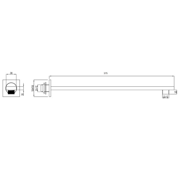 Держатель для верхнего душа RGW Shower Panels черный (21140422-04)