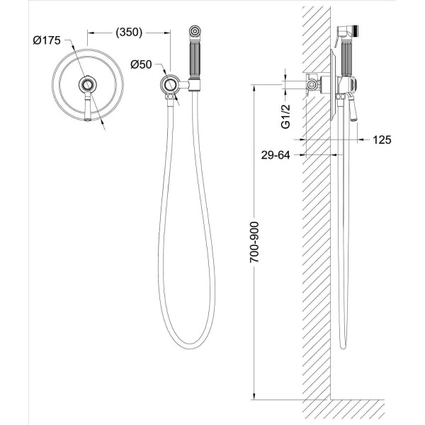 Смеситель встраиваемый Timo с гигиеническим душем Arisa 5309/00SM хром (5309/00SM)