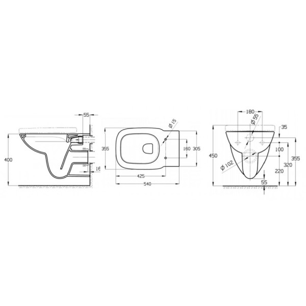 Унитаз подвесной Roca Debba 35,5x54x34,5 белый (7.3469.9.L00.Y)