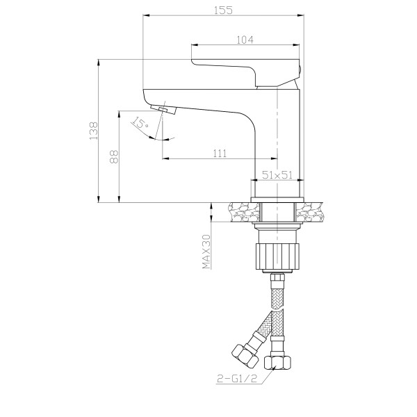 Смеситель для раковины Esko Самара хром (SMR26M)