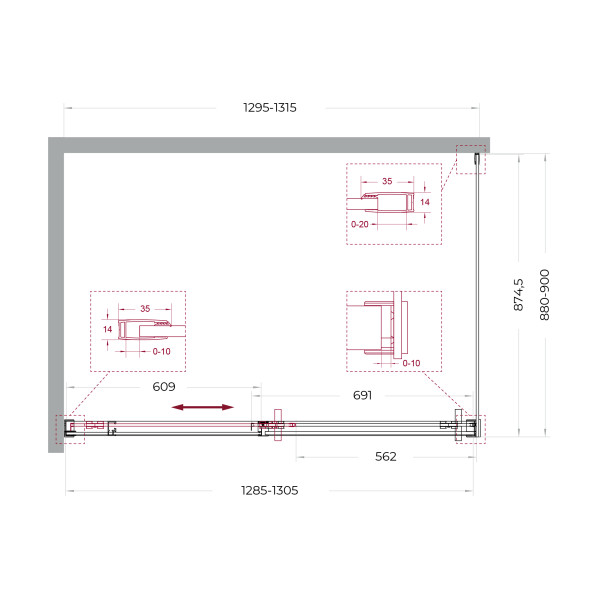 Душевой уголок BelBagno Soft Close-1 130x90x200 стекло прозрачное, профиль хром глянцевый (SOFT_CLOSE-1-AH-1-130/90-C-Cr)