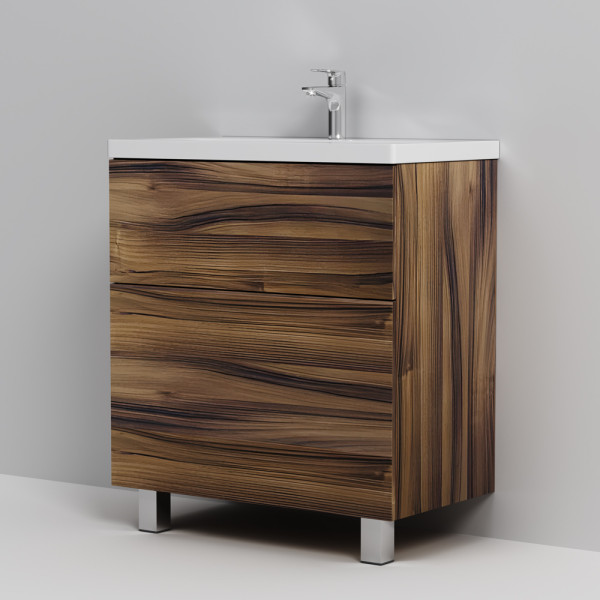 Тумба напольная AM.PM Gem 75x80 2 ящика, орех (M90FSX0752HF) Тумба напольная AM.PM Gem 75x80 2 ящика, орех (M90FSX0752HF)