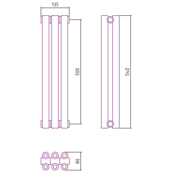 Дизайн-радиатор Сунержа Эстет-00 500*135 3 секции хром (00-0332-5003) Дизайн-радиатор Сунержа Эстет-00 500*135 3 секции хром (00-0332-5003)