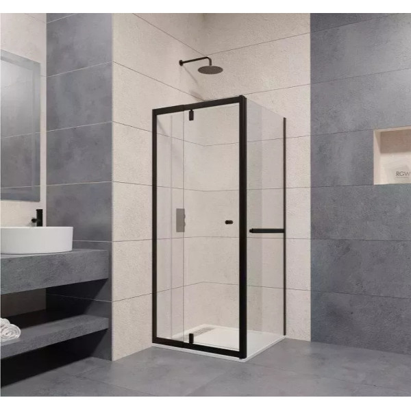 Душевой уголок RGW Passage PA-44-1B (PA-02B NEW + Z-060-1B) 100x 90x185 стекло прозрачное, профиль черный (410844109-014)