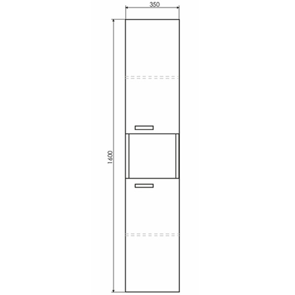 Пенал подвесной Comforty Никосия 350x350x1600 дуб темный (00-00009554)