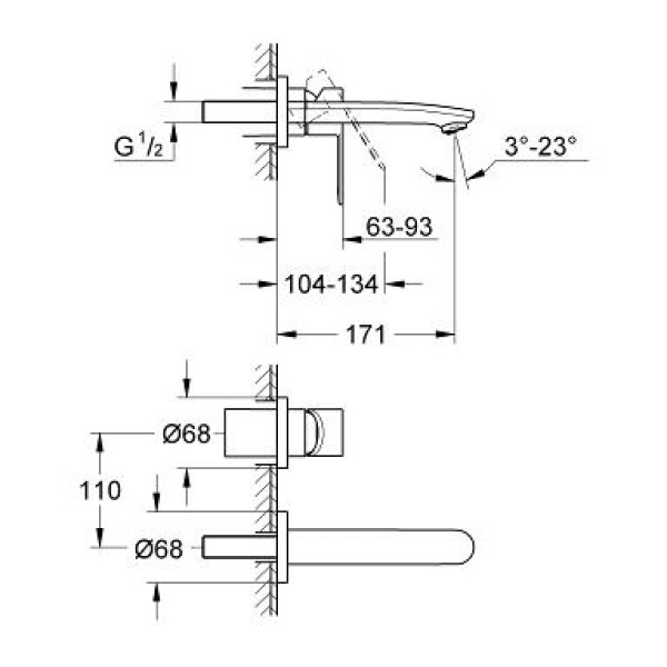 Смеситель для раковины Grohe Eurostyle Cosmopolitan (19571002)