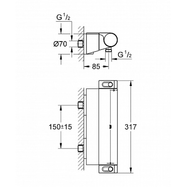 Смеситель термостатический Grohe Grohtherm 2000 (34469001)