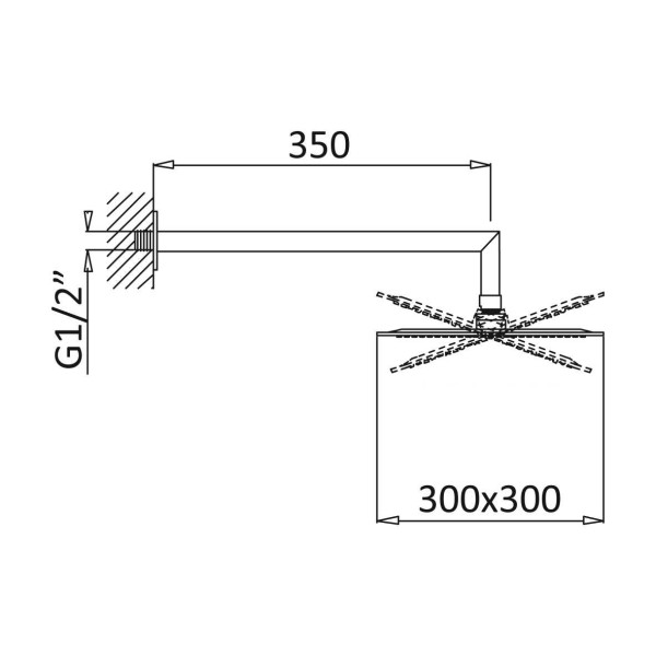 Верхний душ Cezares Porta 30x30 см белый матовый (PORTA-TDDQ-30-BIO)