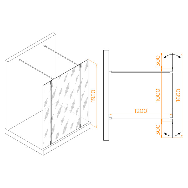 Душевая перегородка RGW WA-052W (WA-016W+2Z-071W) 1000 стекло прозрачное, профиль Белый (351005203-15) Душевая перегородка RGW WA-052W (WA-016W+2Z-071W) 1000 стекло прозрачное, профиль Белый (351005203-15)