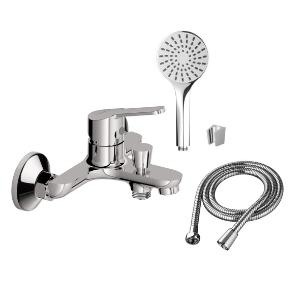 Смеситель для ванны и душа Dorff Norma с душевым набором хром (D1010008)