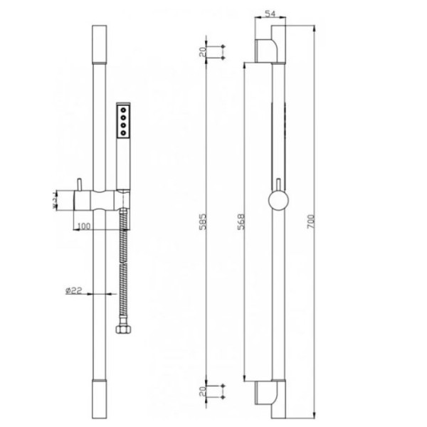 Душевой гарнитур BelBagno Uno хром (UNO-SAL-ORO)