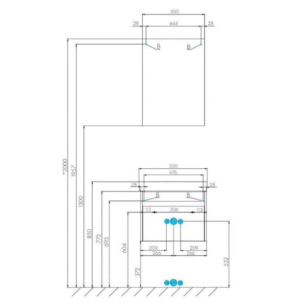 Тумба подвесная Aquaton Марти 532x427x400 белый, дуб эндгрейн (1.A263.2.01M.Y01.0)