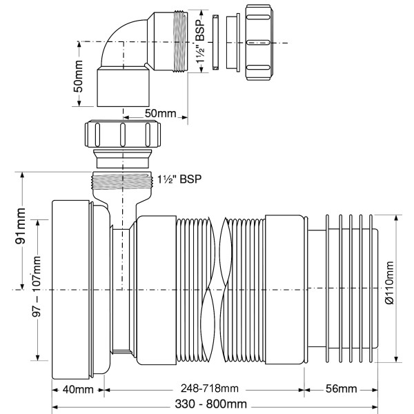 Отвод для унитаза гофр. McAlpine 1 1/2"*40 мм.(подк.боковое) (MRWC-F33RD) Отвод для унитаза гофр. McAlpine 1 1/2"*40 мм.(подк.боковое) (MRWC-F33RD)