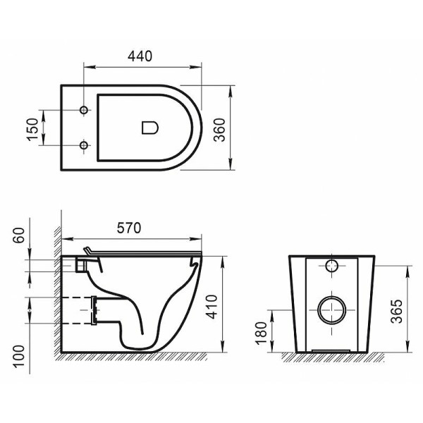 Чаша приставного унитаза BelBagno Sfera-R (BB2141CBR)