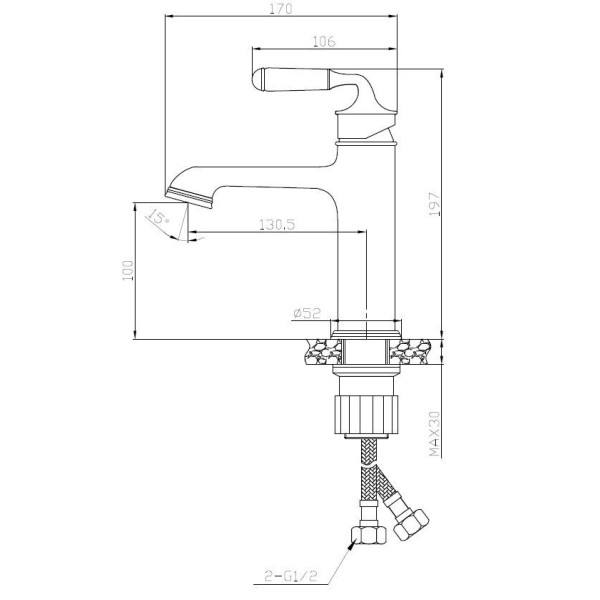 Смеситель для раковины Esko Prague бронзовый (PG 26)