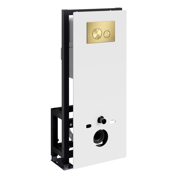 Инсталляция для унитаза WasserKRAFT Glan с клавишей смыва золото матовое (66TLT.010.ME.WH.MG02)