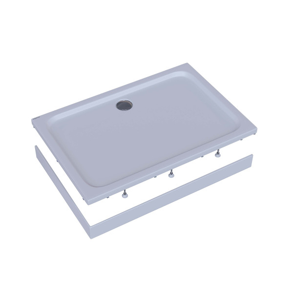 Поддон душевой Aquatek акриловый низкий прямоугольный 100x90x15 без сифона, с ножками, с панелью, белый (DPA-0000010)