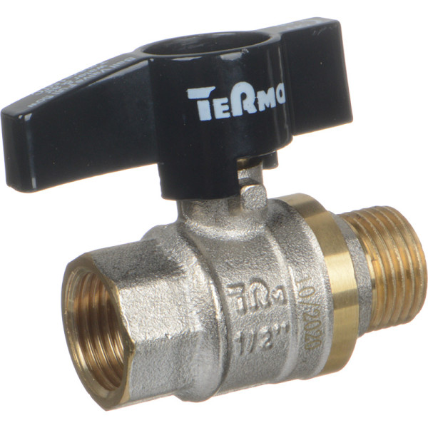 Кран 1/2" ВН шаровый TeRma CB (чёрная бабочка) (30214) Кран 1/2" ВН шаровый TeRma CB (чёрная бабочка) (30214)
