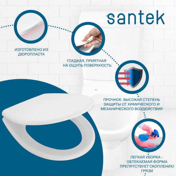 Сиденье для унитаза Santek Паллада белое (1WH302378) Сиденье для унитаза Santek Паллада белое (1WH302378)