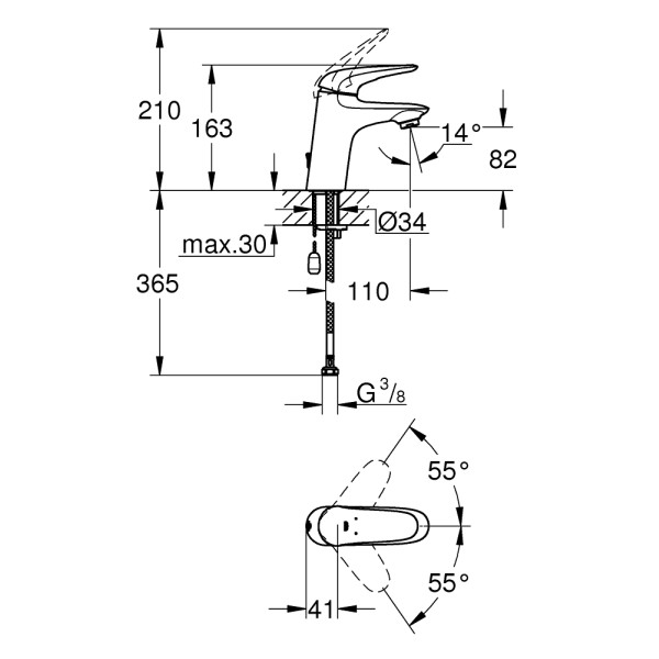 Смеситель для раковины Grohe Eurostyle 2015 Solid (23713003)