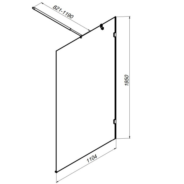 Душевое ограждение AM.PM X-Joy 110x195 стекло прозрачное, профиль хром (W94WI-110-F1-MTE)