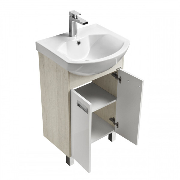 Тумба напольная Aquaton Бекка PRO 466x309x700 белый, дуб сомерсет (1.A210.8.01B.AC2.0)