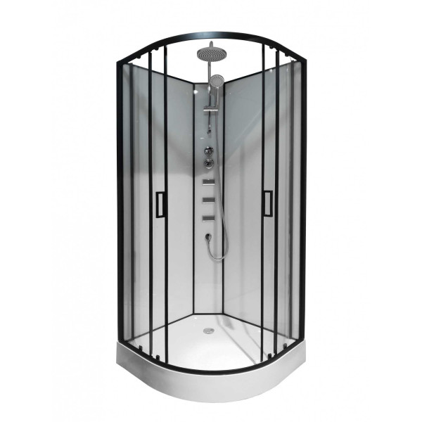 Душевая кабина Loranto Neo 90x80 стекло прозрачное, профиль черный (CS-21811) Душевая кабина Loranto Neo 90x80 стекло прозрачное, профиль черный (CS-21811)