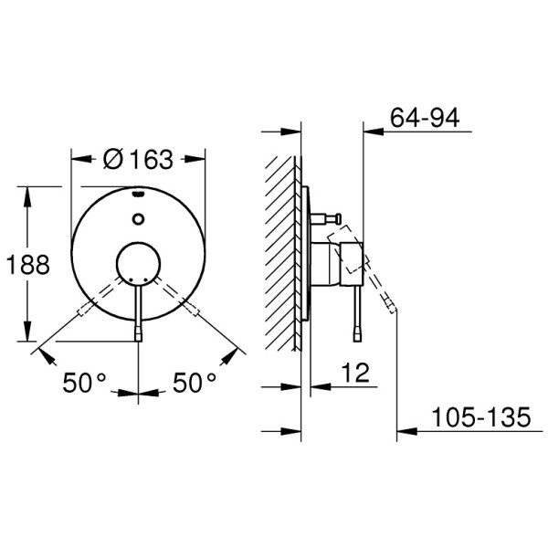 Смеситель для ванны и душа Grohe Essence New (19285DC1)
