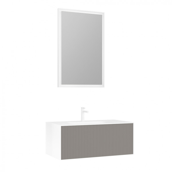 Тумба подвесная Orka Cube 1000x490x400 с раковиной бежевый матовый (3000378) Тумба подвесная Orka Cube 1000x490x400 с раковиной бежевый матовый (3000378)