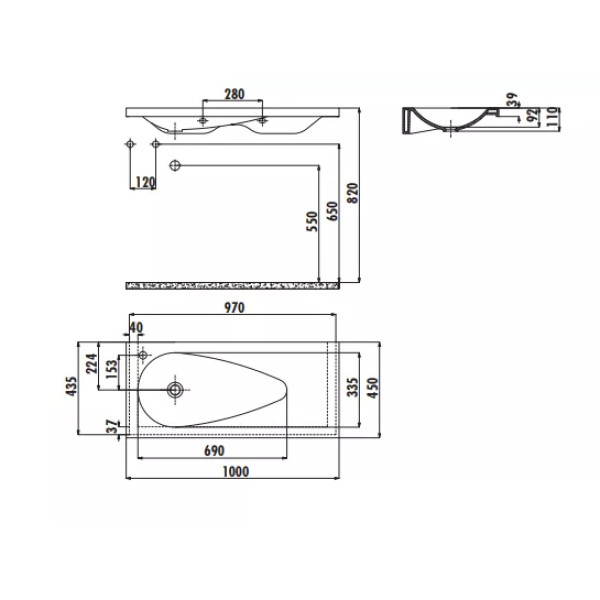 Раковина мебельная Creavit Trump100x45 L белая (TP101-00CB00E-0000) Раковина мебельная Creavit Trump100x45 L белая (TP101-00CB00E-0000)