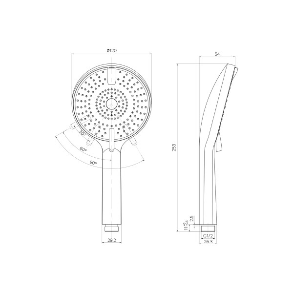 Душевая лейка Milardo Rora черная (ROR4FBRM18)