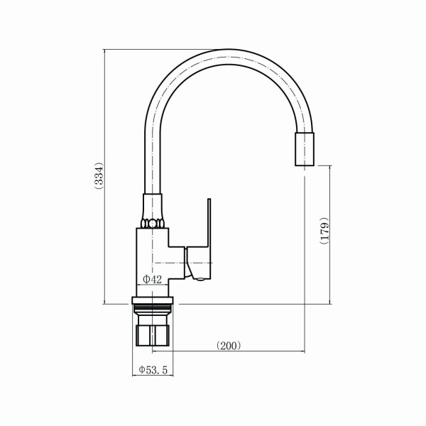 Смеситель для кухни Fashun с гибким изливом сатин/зеленый (A54101-6)