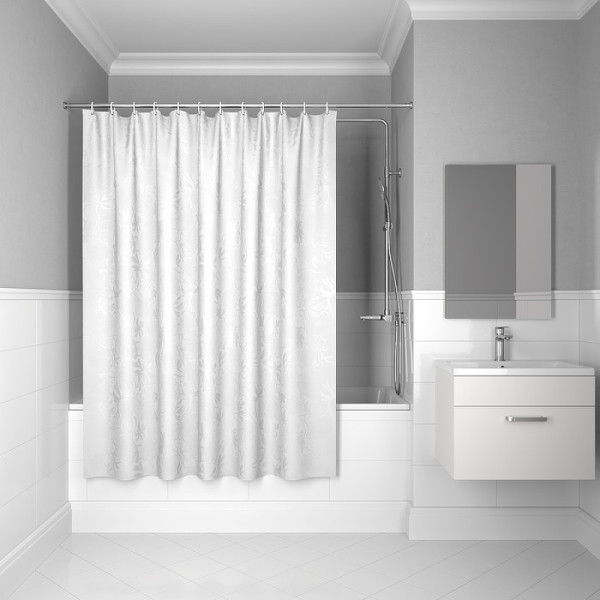 Шторка для ванн текстильная Iddis Base 180x200 белая (BD03P18i11) Шторка для ванн текстильная Iddis Base 180x200 белая (BD03P18i11)