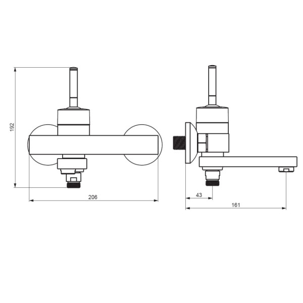 Смеситель для ванны и душа Damixa Arc серый (291000200) Смеситель для ванны и душа Damixa Arc серый (291000200)