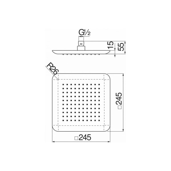 Верхний душ Nobili 24,5х24,5 см белый (AD139/122WM)