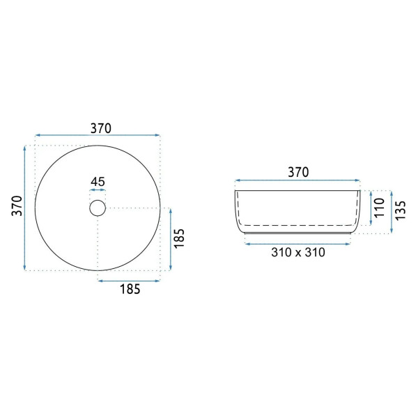 Раковина накладная Rea Sami 37x37 терракотовый мат (REA-U4566)