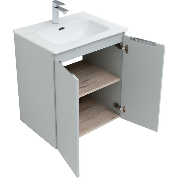 Тумба подвесная Aquanet Алвита New 60 2 дверцы, серый (00277524)